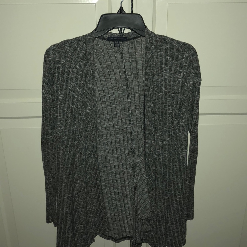 American Eagle black and grey cardigan.